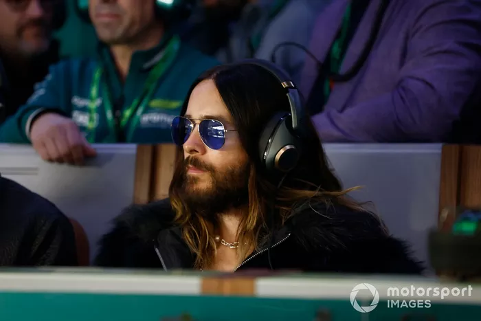 Jared Leto in the Aston Martin garage 