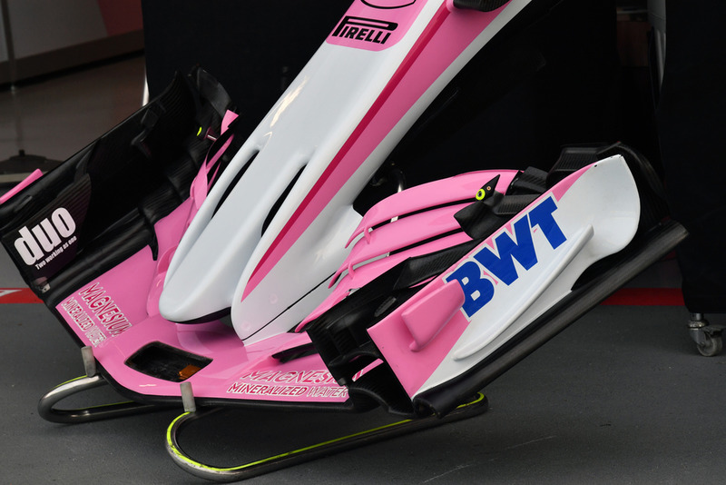 Racing Point Force India VJM11 detalle del ala frontal