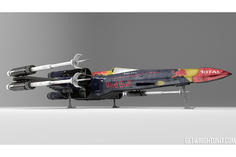 X-Wing Star Wars у кольорах Red Bull