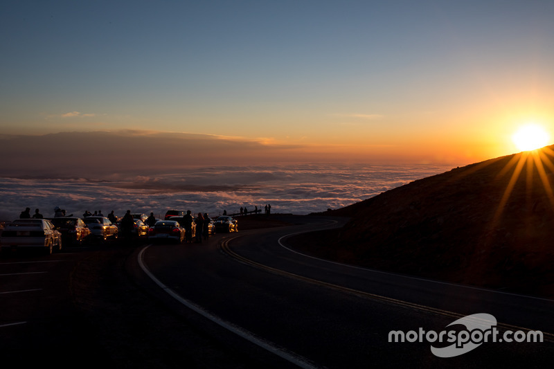 The sun rises over Pikes Peak