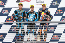 Podium: Race winner Romano Fenati, SKY Racing Team VR46, KTM; second place Jorge Navarro, Estrella Galicia 0,0, Honda; third place Brad Binder, Red Bull KTM Ajo, KTM