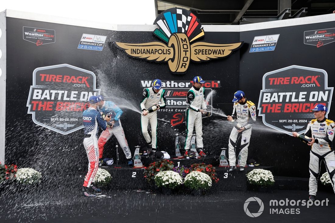 #77 AO Racing Porsche 911 GT3 R: Laurin Heinrich, Klaus Bachler, #64 Ford Multimatic Motorsports Ford Mustang GT3: Harry Tincknell, Mike Rockenfeller, #3 Corvette Racing by Pratt Miller Motorsports Corvette Z06 GT3.R: Antonio García, Alexander Sims