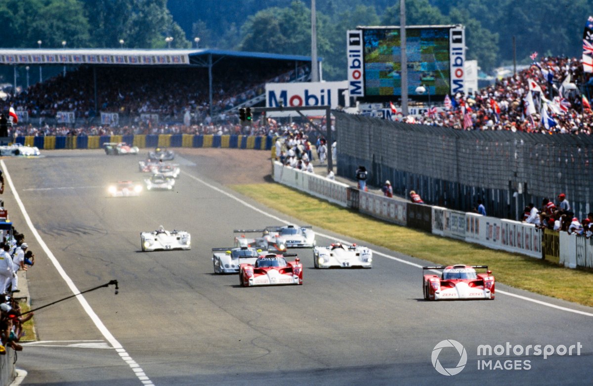 The #1 Toyota led early on, but power steering failure and gearbox problems meant it was already badly delayed before a puncture sent Brundle into the wall