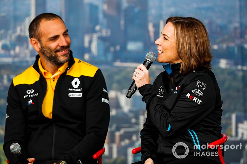 Cyril Abiteboul, Managing Director, Renault F1 Team, Claire Williams, Deputy Team Principal, Williams Racing