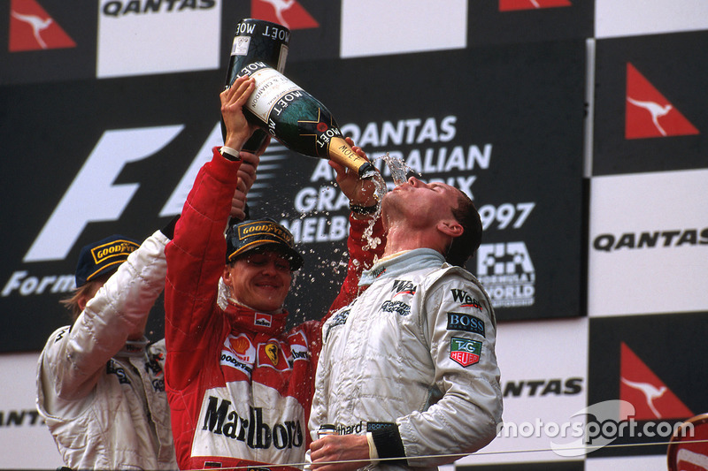 Podium: 1. David Coulthard, 2. Michael Schumacher, 3. Mika Häkkinen