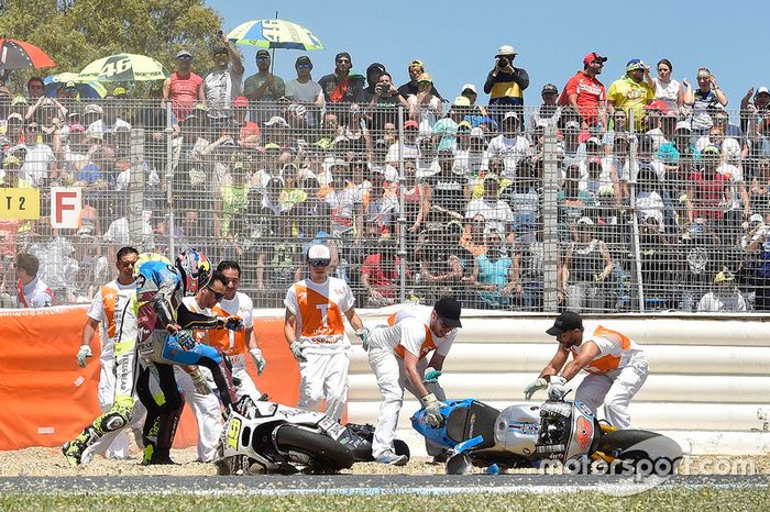 Jack Miller, Estrella Galicia 0,0 Marc VDS, Alvaro Bautista, Aspar Racing Team, caída