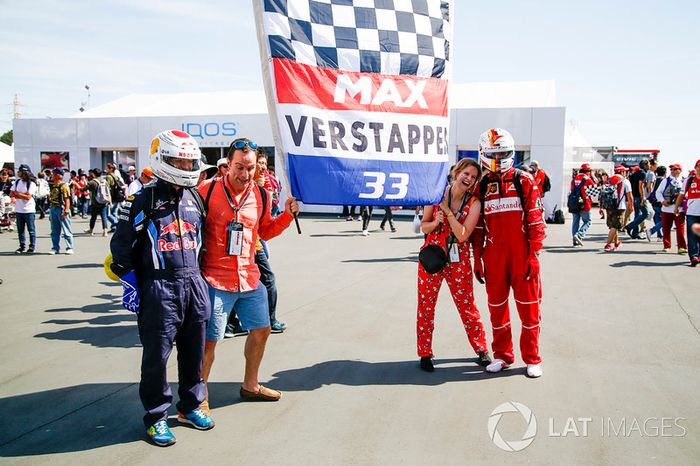 Fans de Max Verstappen, Red Bull, Sebastian Vettel, Ferrari