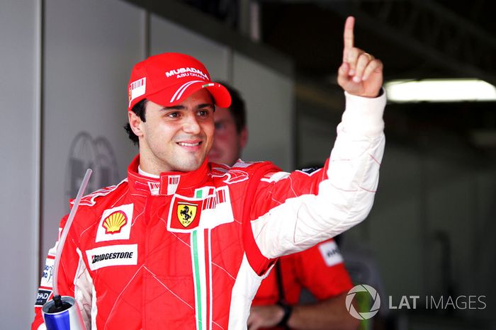 Ganador de la pole Felipe Massa, Ferrari celebra