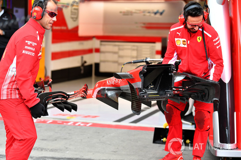 Detalle de la nariz del Ferrari SF71H