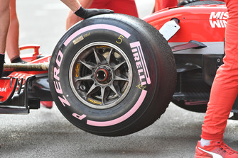 Ferrari front wheel and Pirelli tyre
