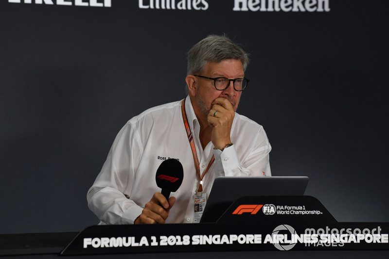 Ross Brawn, Formula One Managing Director of Motorsports in a Press Conference 