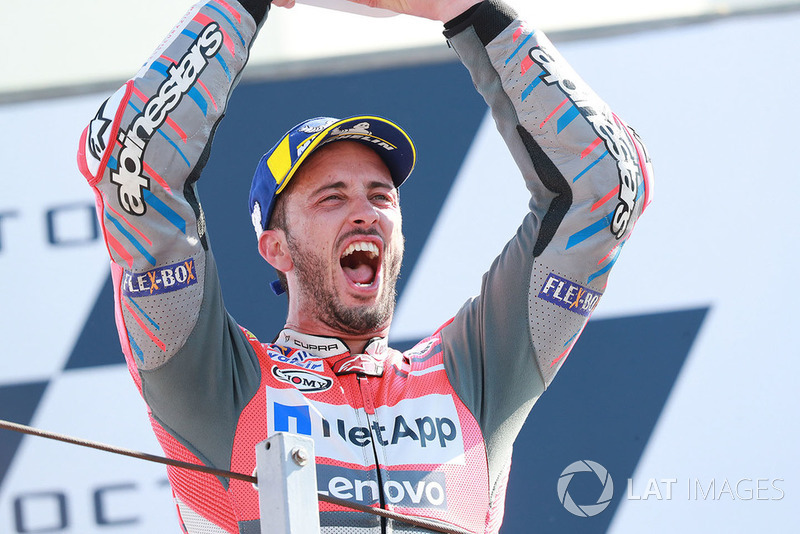 Podium: race winner Andrea Dovizioso, Ducati Team