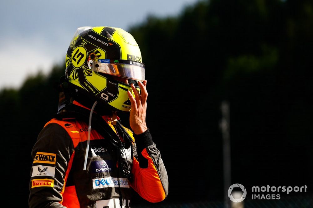 Lando Norris, McLaren, in Parc Ferme after the Sprint