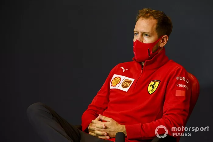 Sebastian Vettel, Ferrari en la conferencia de prensa