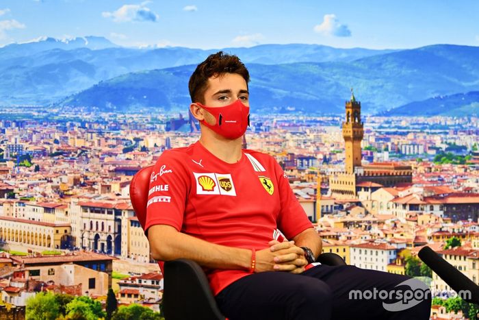 Charles Leclerc, Ferrari en la conferencia de prensa