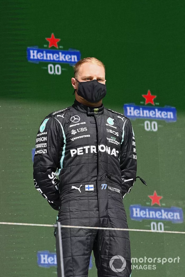 Podio: tercer lugar Valtteri Bottas, Mercedes
