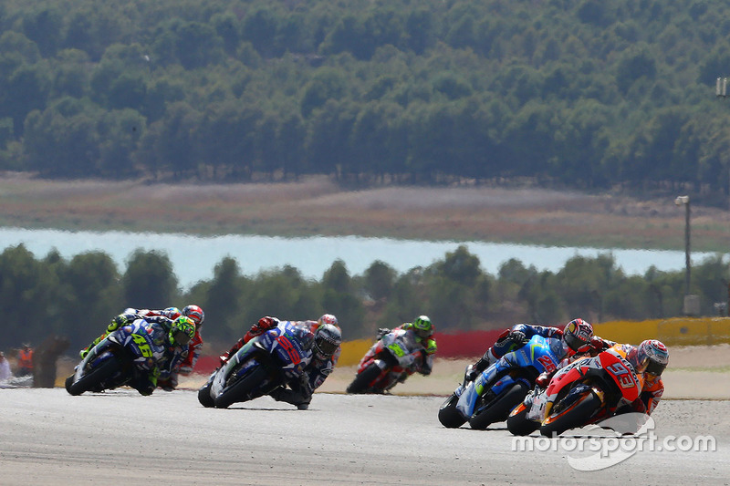 Marc Marquez, Repsol Honda Team leads at the start of the race