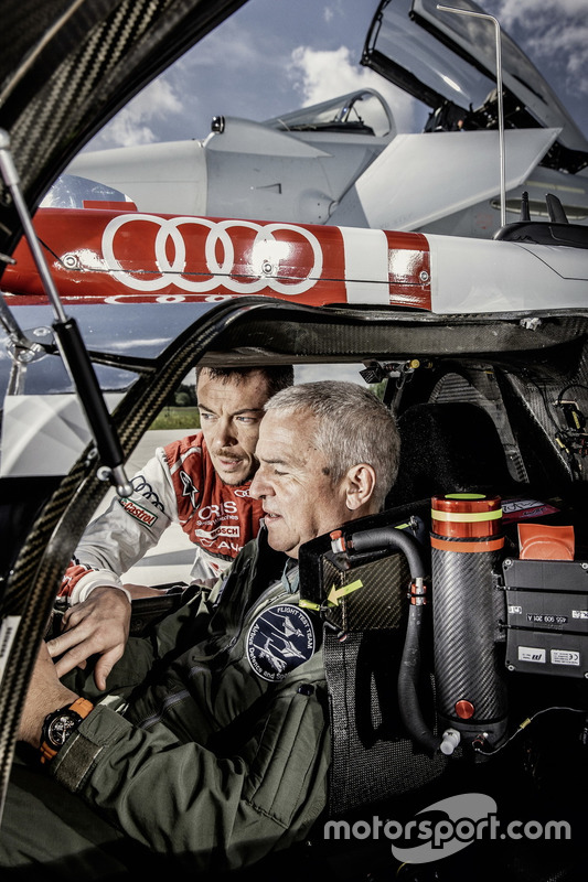 Testpilot Geri Krähenbühl mit Andre Lotterer, Audi Sport Team Joest