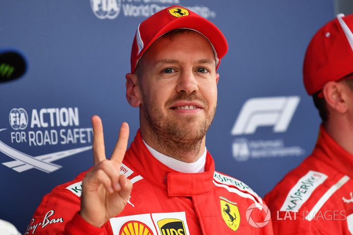 Ganador de la pole Sebastian Vettel, Ferrari
