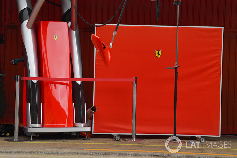 ferrari garage screeen at barcelona march testing formula 1 photos
