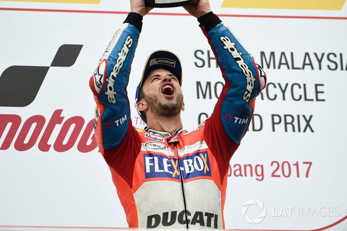 Podium: race winner Andrea Dovizioso, Ducati Team
