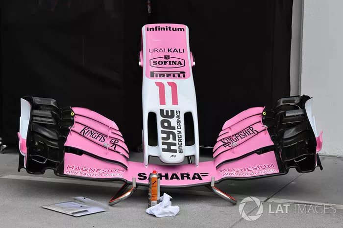 El morro y alerones delanteros del Force India VJM11