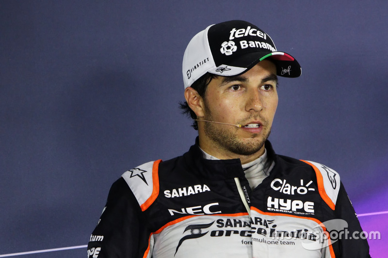 Серхіо Перес, Sahara Force India F1 під час прес-конференції FIA після кваліфікації