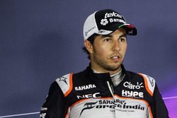 Серхио Перес, Sahara Force India F1 на пресс-конференции FIA после квалификации
