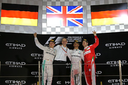 Winnaar Lewis Hamilton, Mercedes AMG F1, tweede Nico Rosberg, Mercedes AMG F , derde Sebastian Vette