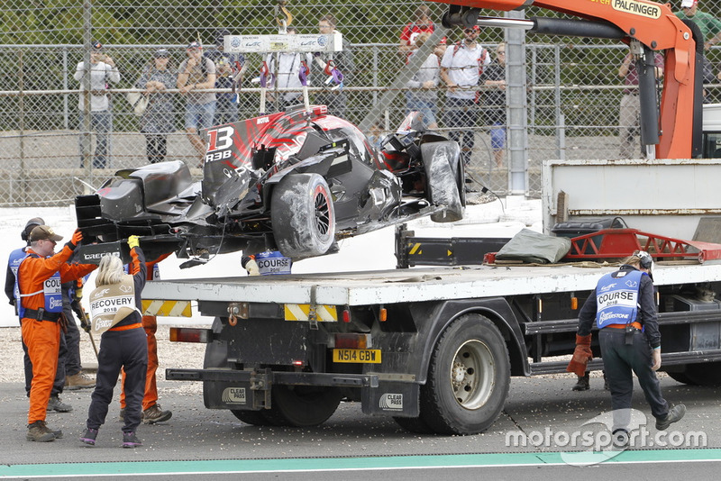 Crash van Bruno Senna, #1 Rebellion Racing Rebellion R-13