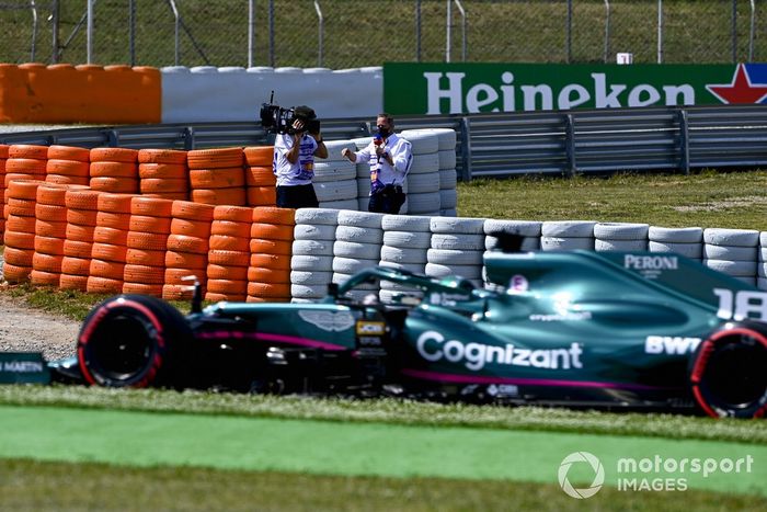 Martin Brundle, Sky TV con Lance Stroll, Aston Martin AMR21