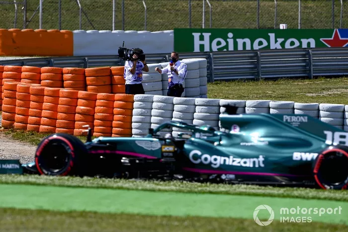 Martin Brundle, Sky TV con Lance Stroll, Aston Martin AMR21 