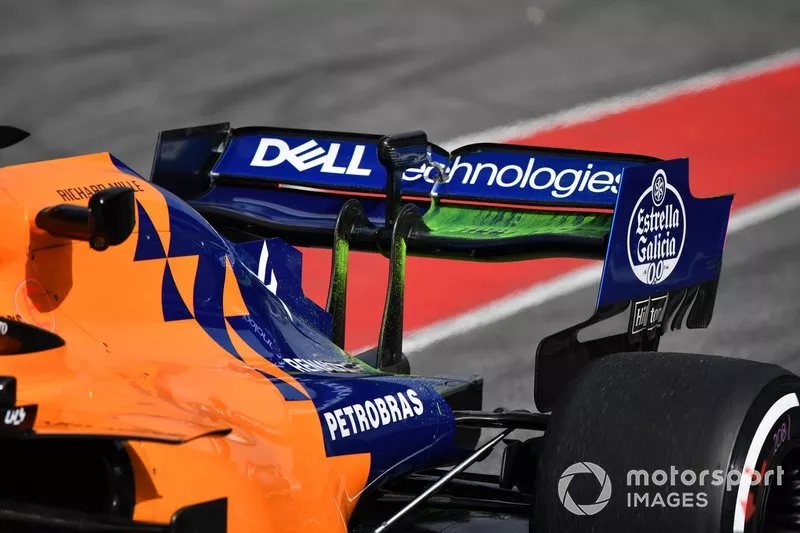 McLaren MCL34 rear wing and aero paint