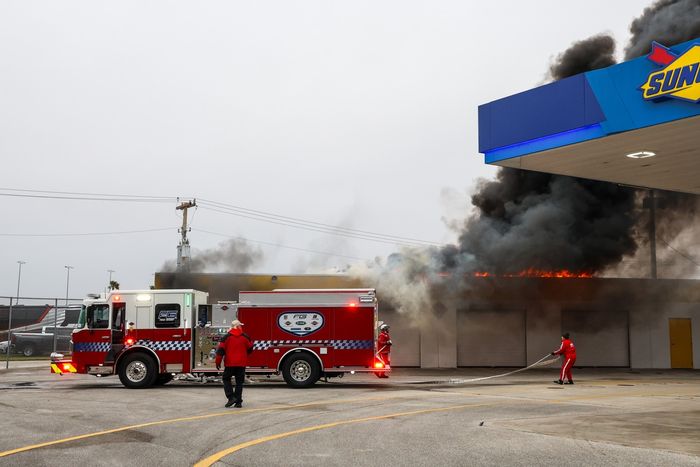 Incendio en la zona de garajes de Daytona