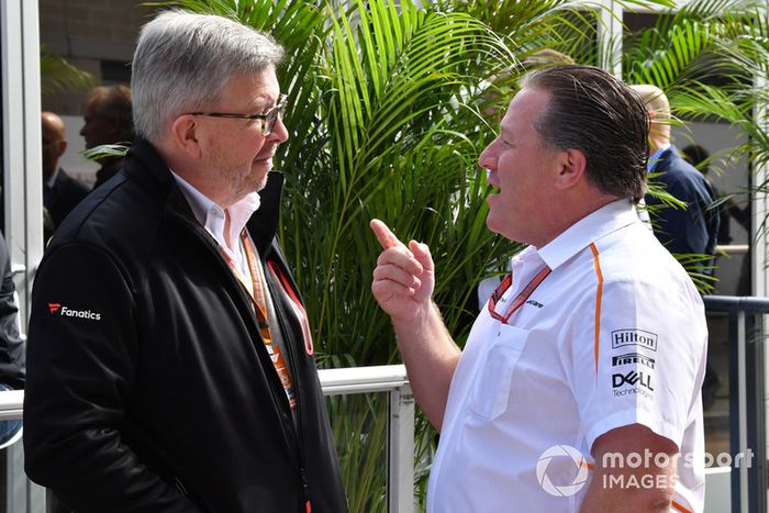 Ross Brawn, Formula One Director General de Motorsports y Zak Brown, McLaren Racing CEO 