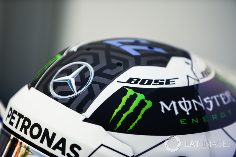 The helmet of Valtteri Bottas, Mercedes AMG F1