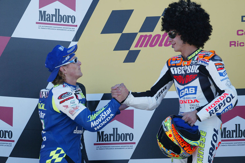 1. Valentino Rossi, Repsol Honda Team; 2. Sete Gibernau, Honda