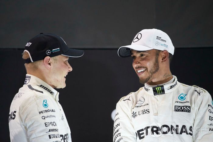 Podium: Valtteri Bottas, Mercedes AMG F1, Lewis Hamilton, Mercedes AMG F1