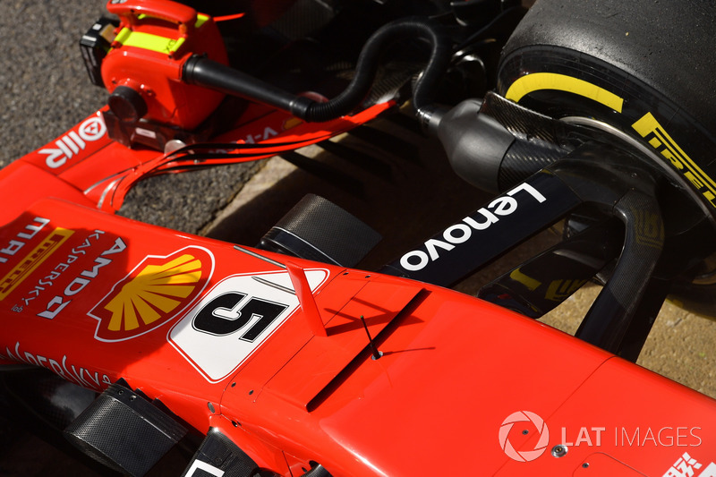 Ferrari SF71H burun ve ön süspansiyon detayı