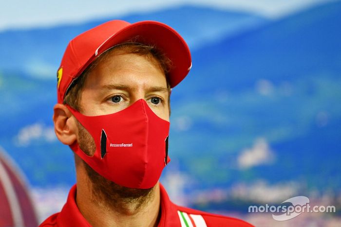 Sebastian Vettel, Ferrari en la conferencia de prensa