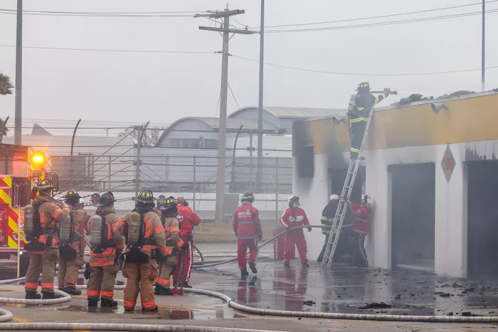Incendio en la zona de garajes de Daytona