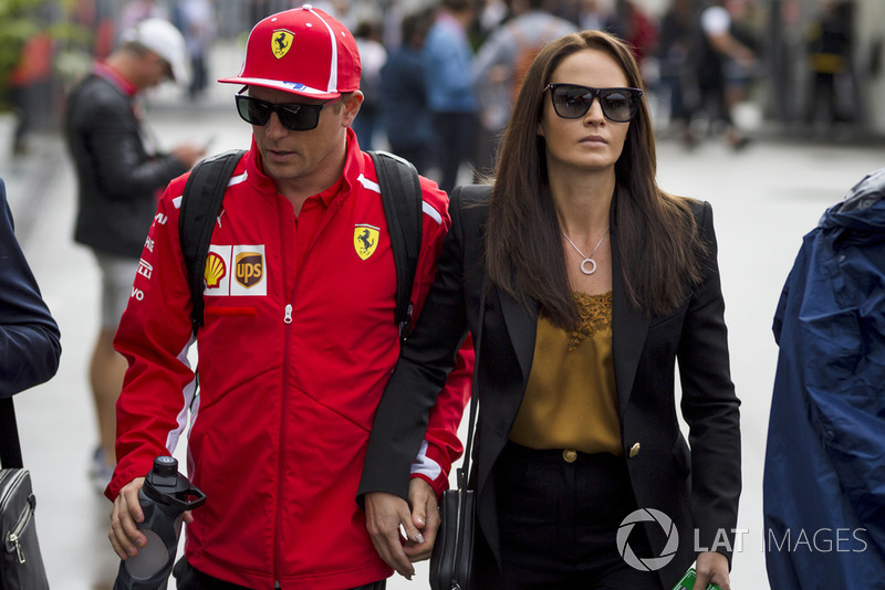 Kimi Raikkonen, Ferrari con sua moglie Minttu Virtanen,