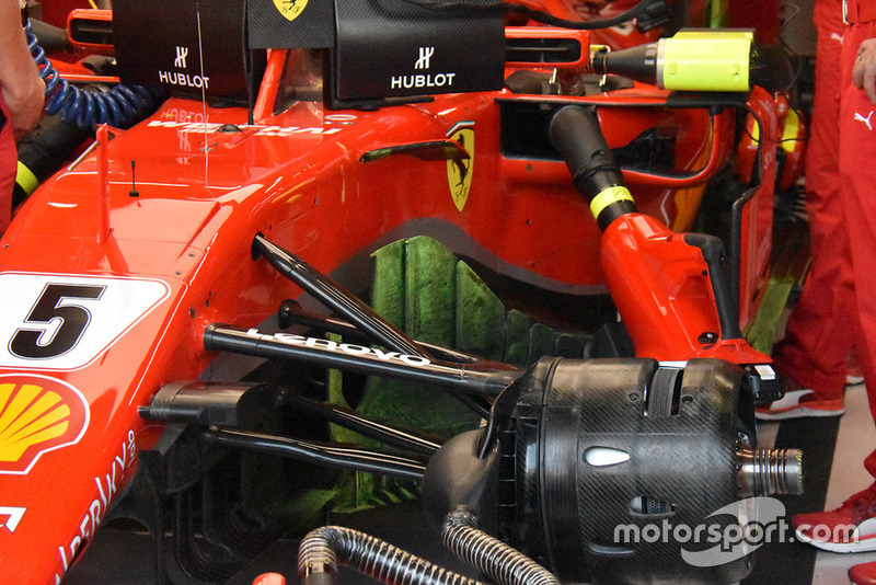 Ferrari SF71H: ecco il bargeboard con la vernice flo viz