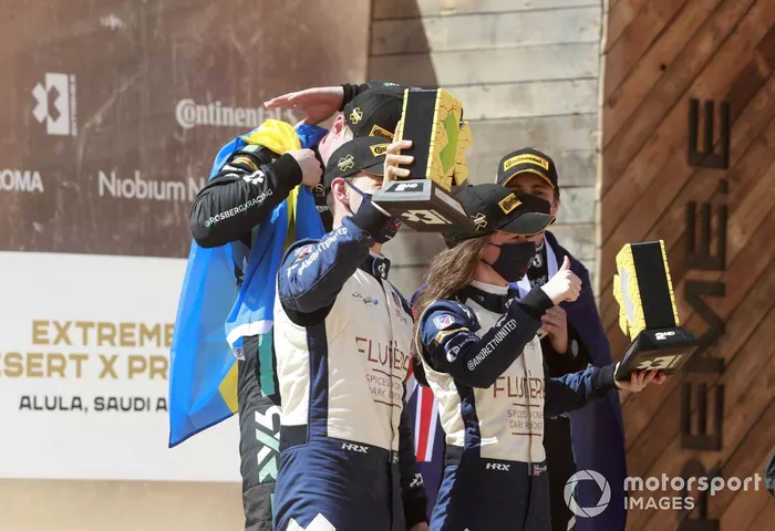 Podio: Catie Munnings, Timmy Hansen, Andretti United Extreme E