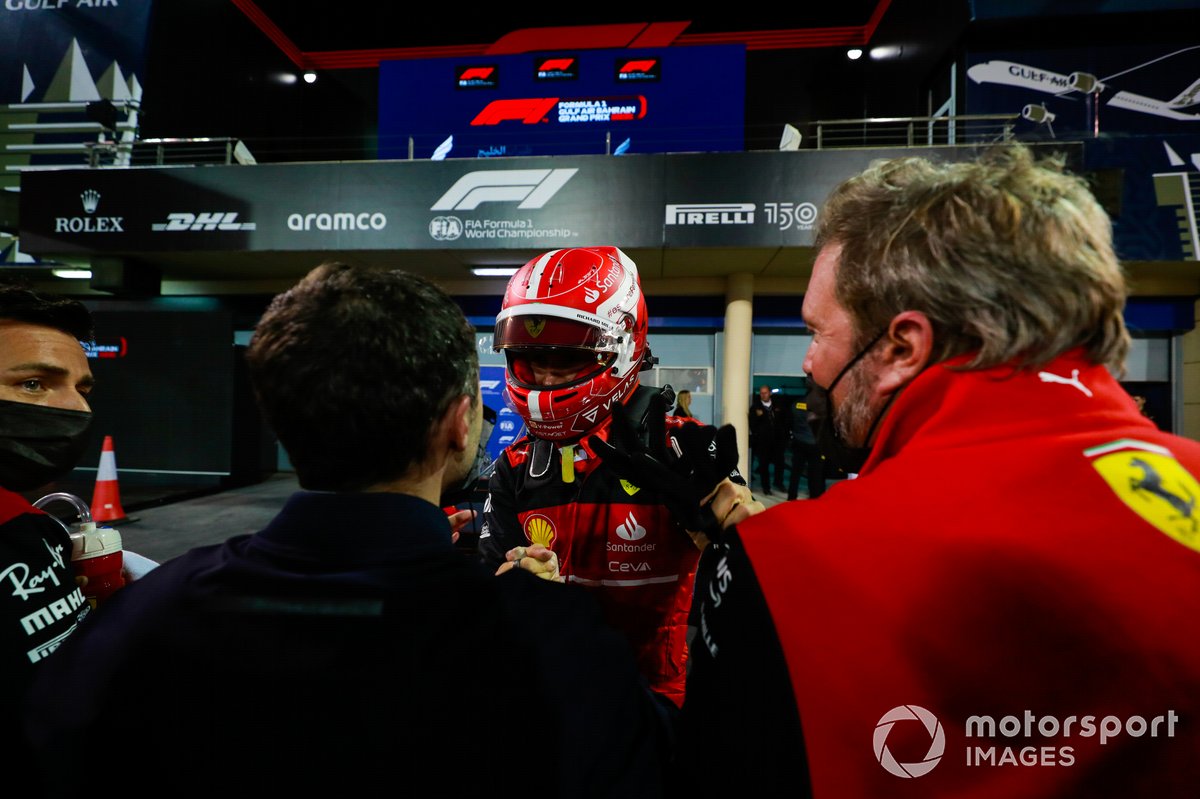 Pole man Charles Leclerc, Ferrari, celebrates