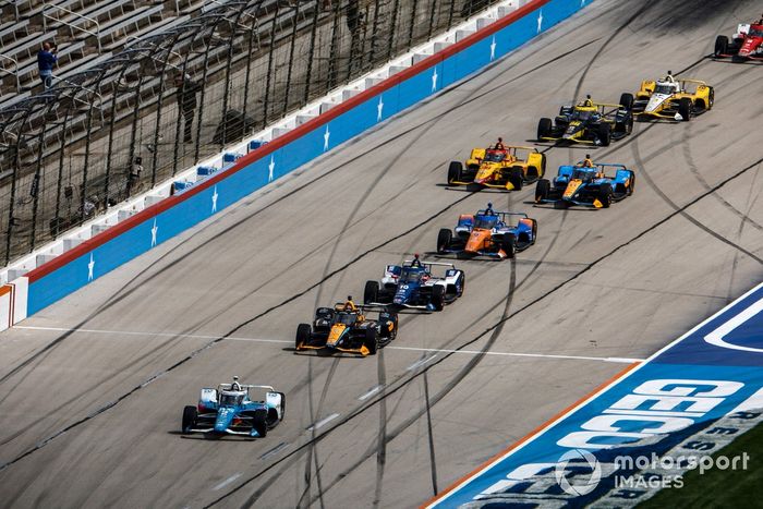 Josef Newgarden, Team Penske Chevrolet, Patricio O'Ward, Arrow McLaren Chevrolet, Alex Palou, Chip Ganassi Racing Honda, Scott Dixon, Chip Ganassi Racing Honda