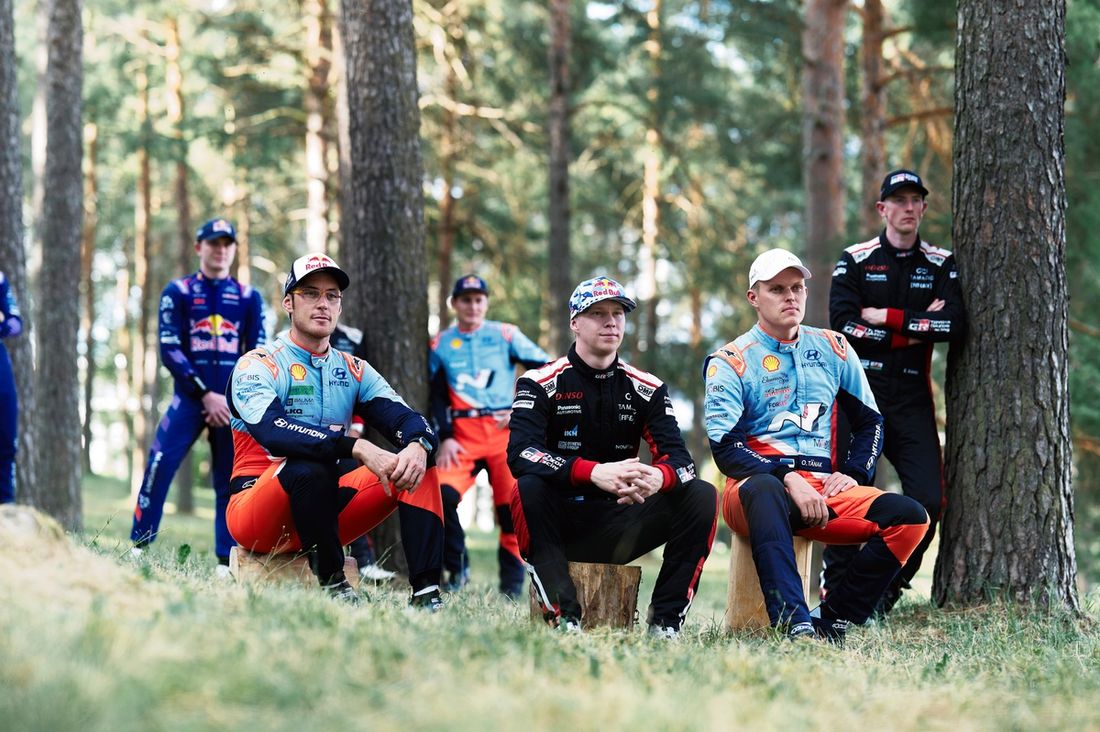 Thierry Neuville, Hyundai World Rally Team, Kalle Rovanperä, Toyota Gazoo Racing WRT, Ott Tänak, Martin Järveoja, Hyundai World Rally Team Hyundai i20 N Rally1