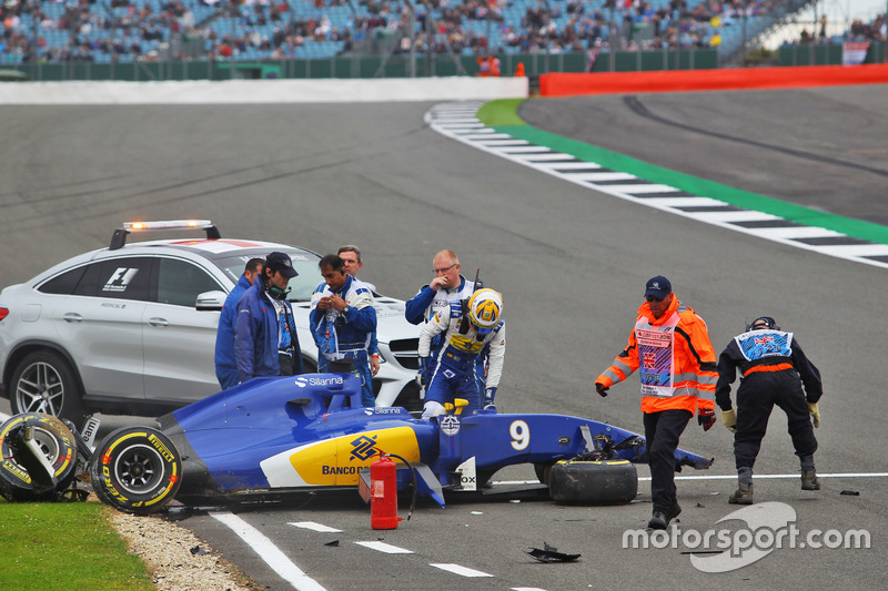 Marcus Ericsson, Sauber C35 accidente en la tercera sesión de libres