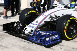 Felipe Massa, Williams FW38 met flow-vis verf op de nieuwe voorvleugel