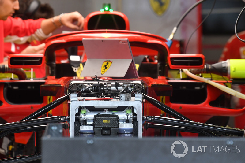 Ferrari SF71H, dettaglio della sospensione anteriore